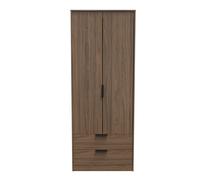 Helsinki Ready Assembled 2 Door 2 Drawer Wardrobe in Carini Walnut - Welcome Furniture | TJ Hughes