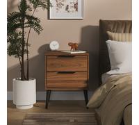 Fuji 2 Drawer Bedside Cabinet In Carini Walnut (Ready Assembled)