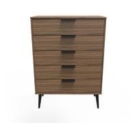 Helsinki Ready Assembled 5 Drawer Chest in Carini Walnut - Welcome Furniture | TJ Hughes