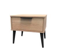 Helsinki Ready Assembled Bedside Table with 1 Drawer - Bardolino Oak - Welcome Furniture | TJ Hughes