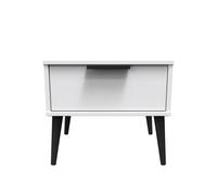 Helsinki Ready Assembled Bedside Table with 1 Drawer - White Matt - Welcome Furniture | TJ Hughes