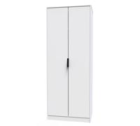 Helsinki Ready Assembled Wardrobe with 2 Doors - White Matt - Welcome Furniture | TJ Hughes