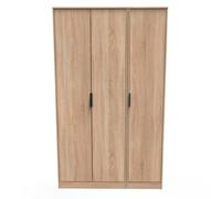 Helsinki Ready Assembled Wardrobe with 3 Doors - Bardolino Oak - Welcome Furniture | TJ Hughes