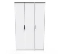 Helsinki Ready Assembled Wardrobe with 3 Doors - White Matt - Welcome Furniture | TJ Hughes