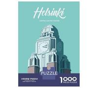 Helsinki Travel Poster 1000 Piece Jigsaw Puzzle, Historic Square Architecture, 1000 Pieces for Adults, for Families, Relaxing Challenge, 70x50cm/1000pcs