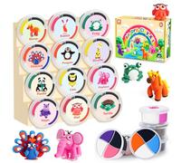 Helsort Air Dry Clay for Kids: 12 Modeling Clay Kit with Tutorial Cards & Video, 8 Sculpting Tools, Ultra Light & Soft, Safe & Non-Toxic, DIY Art Craft Toys Gift for Boys Girls