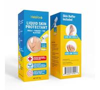 HelsRx Liquid Bandage Glue - Invisible Skin Repair Gel for Severe Dry Cracked Heels, Feet, Fingers, Scrapes and Blisters - Waterproof Protection - Includes Applicator Brush and Skin Buffer