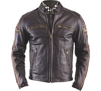 Helstons Ace Oldies, leather jacket waterproof M Dark Brown