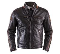 helstons Ace Rag Leather Jacket men Brown, 2XL