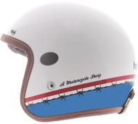 Helstons Evasion Carbon Jet Helmet, white-red-blue, size XL for Men