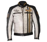 helstons Indy Leather Jacket men Black/White/Yellow, L