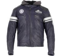 Helstons Riposte Motorcycle Leather Jacket, dark blue, size S