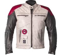 Helstons Tracker, leather jacket waterproof XL White/Black/Red