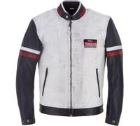 Helstons V-Series Motorcycle Leather Jacket, blue/white, size L