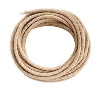 Helunsi 10 Meters / 32.8FT Electrical Cable Wire, Hemp Rope 3 Core 0.75mm² Round Fabric Cable, Vintage Flex Cloth Braided Wire for DIY Lamps Industrial Pendant Lights Flexible Lighting Project - 10m