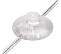 Helunsi 1Pcs Floor Lamp Foot Switch, Clear Foot Pedal Switch, Round Floor Lamps Foot Inline Switch, Step ON OFF Spring Push Button, for Foot Pedal Control Replacement Floor Lamp Extension Cord Parts