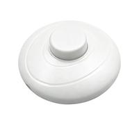 Helunsi 1Pcs Floor Lamp Foot Switch, White Foot Pedal Switch, Round Floor Lamps Foot Inline Switch, Step ON OFF Spring Push Button, for Foot Pedal Control Replacement Floor Lamp Extension Cord Parts