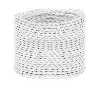 Helunsi 3 Core Vintage Braided Flex Cable - 10 Meters / 32.8FT White, Twisted Fabric Electrical Wire for DIY Lamps, Industrial Pendant Lights, Lighting Appliances