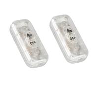 Helunsi Inline Switch 2 Pcs, Clear Lamp Cord Button Torpedo Switch, Rated 6A 250V ON OFF Electrical Wire Appliance Rocker Switches, Repair Replacement Control Power Cable Plug Desk Table Light Parts
