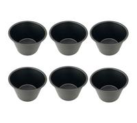 Heluok Pack of 6 Nonstick Popover Pans, Individual Miffin Cupcake Pan, Carbon Steel Yorkshire Pudding Pan, Reusable Egg Tart Molds, Large Round Oven Baking Pans - Black (3.5" x 2.2")
