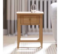 helvane solid wood side table with 1 drawer in oak