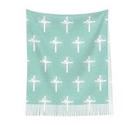 Helves Christian Cross Jesus Pattern Scarf Large Winter Shawl With Tassels Long Warm Wraps Blanket Scarves For Women Men