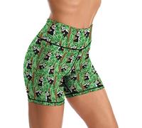 HELVES Cute Panda Climb Tree Yoga Pants Biker Shorts High Waist Yoga Shorts for Women Running Gym Fitness Workout M