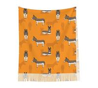 Helves Funny Cartoon Donkey Pattern Scarf Large Winter Shawl With Tassels Long Warm Wraps Blanket Scarves For Women Men