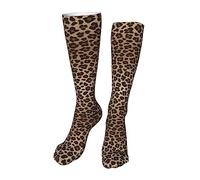Helves Funny Leopard Animal Print Print Socks Tall Knee High Socks Tube Socking Compression Running Stockings Long Athletic Socks For Outdoor 20 Inches