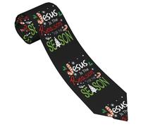 HELVES Jesus Is The Reason For The Christmas Season Men'S Necktie Novelty Ties Classic Neck Tie Gifts For Wedding Party Business