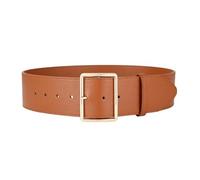 HELVES Wide Cowskin Belts For Women Gold Big Pin Buckle Waist Strap Dress Coat Luxury Genuine Leather Waistbands HOT Soft Real Cow Belt (Size : 100cm, Color : Brown color)