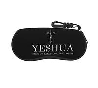 HELVES Yeshua Jesus Christian Glasses Case Soft Neoprene Zipper Glasses Pouch Portable Eyeglasses Bag With Hook For Women Men