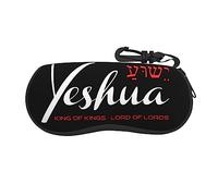 HELVES Yeshua Jesus Christian Glasses Case Soft Neoprene Zipper Glasses Pouch Portable Eyeglasses Bag With Hook For Women Men