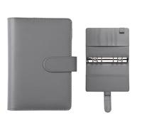 Helweet A6 Binder Cover, PU Leather, Refillable, Budget Planner, Grey