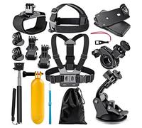 Helweet Action Camera Accessories Bundle Kits, Action Camera Chest Mount, Camera Mount Head Strap, Compatible With 10 9 8 7 6 5 4 3, Suitable for Outdoor Sports Shooting, 12 in 1