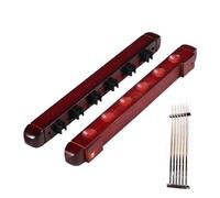 Helweet Pool Cue Holder, Wall-Mounted Pool Cue Rack, Billiard Cue Rack, Wooden Pool Cue Holder, Practical & Space-Saving, Billiards Accessories for Schools, Homes and Clubs, 6 Holes, 39cm Long