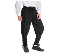 helymore Men's Spring Summer Autumn Trousers Medieval Renaissance Trousers Banded Vintage Pirate Trousers Viking Navigator Trousers
