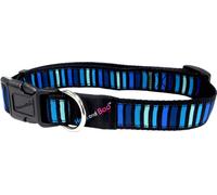 Hem and Boo Block Design Dog Collar Blue - Small