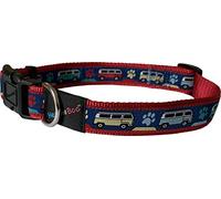 Hem and Boo Camper Van Classic Dog Collar Large,Blues