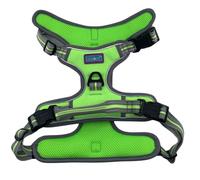 Hem and Boo Dog Harness, Sporty, Modern, Adventure, No-Pull Reflective Stitching, Lime, L