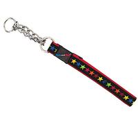 Hem and Boo Stars Black on Red Dog Training Collar 3/4 Inch x 14-20 Inch / 1.9 x 35-50 cm