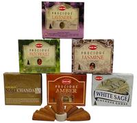 Hem and Golden Incense Dhoop Cones Assorted Set With Nag Chandan Dhoop Cones 5 Pack, Incense for Meditation, Yoga, Relaxation, and Aromatherapy.