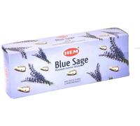 HEM Blue Sage Incense Sticks - Pack of 6 (120 Sticks) with JRose Wooden Incense Holder - Purifying and Calming Aromatherapy Fragrance