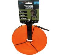 HEM & BOO DOG PUPPY TRAINING LONG LEAD ORANGE RECALL REFLECTIVE WALKING LEAD 15MTR