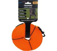 HEM & BOO DOG PUPPY TRAINING LONG LEAD ORANGE RECALL REFLECTIVE WALKING LEAD SMALL 10MTR