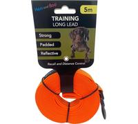 HEM & BOO DOG PUPPY TRAINING LONG LEAD ORANGE RECALL REFLECTIVE WALKING LEAD SMALL 5MTR