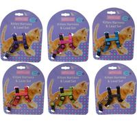 Hem & Boo Nyl Adj Kit Harness&lead Set Spotty Pattern Astd - Pack Of 6