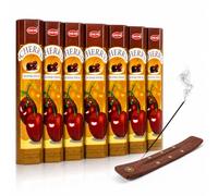 HEM Cherry Incense Sticks 120 Pack with Wooden Burner - 6 x 20 Hand Rolled Fragrance Sticks - Sweet Fruity Aroma for Home, Relaxation, Meditation, Yoga, Odour Freshening