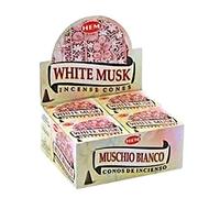 Hem Cones White Musk - Case Of 12 Boxes, 10 Cones Each - Hem Incense From India
