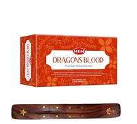 HEM Dragons Blood Premium Incense Sticks, Full Pack of 12, Each 15 gms with DHS incense stick holder for Yoga, Meditation, Healing, Spirituality, Aromatherapy, Incense Spa and Relaxation…